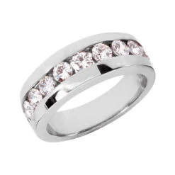 18K White Gold Women's Diamond Wedding Ring 1.10ct