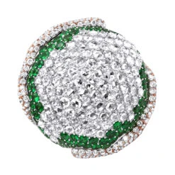 18K Yellow Gold Womens Statement Ring Unique 11 Carat Diamond Emerald Ladies Ring 10 18K Yellow Gold Womens Statement Ring Unique 11 Carat Diamond Emerald Ladies Ring -H'Hen Sale Store 18k gold womens statement ring unique 11 carat diamond and emerald ladies ring rose