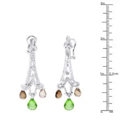18K White Gold Peridot Diamond Chandelier Earrings 0.99ct -H'Hen Sale Store 18k peridot diamond chandelier earrings 099ct p 22369 ruler white