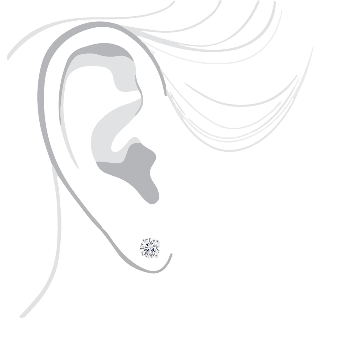 18K White Gold 4 Prong Round Diamond Stud Earrings 2ct 7 18K White Gold 4 Prong Round Diamond Stud Earrings 2ct - Image 5