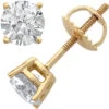 18K Yellow Gold 4 Prong Diamond Stud Earrings 1ct -H'Hen Sale Store 18k yellow gold 4 prong diamond stud earrings 1ct p 23