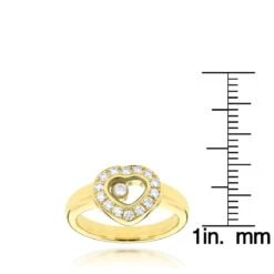 18K Yellow Gold Chopard Floating Happy Diamonds Heart Ring For Women 0.29ct 9 18K Yellow Gold Chopard Floating Happy Diamonds Heart Ring For Women 0.29ct -H'Hen Sale Store 18k yellow gold chopard floating happy diamonds heart ring for women 029ct rulerye