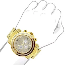 18k Yellow Gold Pltd Fully Iced Out Large Men's Diamond Watch Luxurman Escalade 48mm 3.5ct -H'Hen Sale Store 18k yellow gold pltd oversized mens diamond watch fully iced out luxurman escalade 35ct 968854 bod