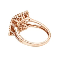 2 Carat 14K Rose Gold Cluster Diamond Engagement Ring By Luxurman -H'Hen Sale Store 2 carat 14k gold cluster diamond engagement ring by luxurman backro