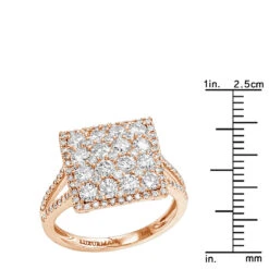2 Carat 14K Rose Gold Cluster Diamond Engagement Ring By Luxurman -H'Hen Sale Store 2 carat 14k gold cluster diamond engagement ring by luxurman rulerro