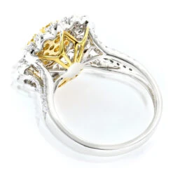 2 Carat 14K White Gold White And Yellow Diamonds Flower Ladies Ring By Luxurman 11 2 Carat 14K White Gold White And Yellow Diamonds Flower Ladies Ring By Luxurman -H'Hen Sale Store 2 carat 14k gold white and yellow diamonds flower ladies ring by luxurman backwh
