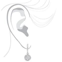 2 Carat Dangling Round Diamond Drop Earrings For Women By Luxurman 14K White Gold -H'Hen Sale Store 2 carat dangling round diamond drop earrings for women by luxurman 14k gold bodwh