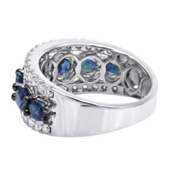 4 Carat Diamond And Sapphire Cocktail Ring For Women 14K Yellow Gold Luxurman Band 11 4 Carat Diamond And Sapphire Cocktail Ring For Women 14K Yellow Gold Luxurman Band -H'Hen Sale Store 2 carat diamond and sapphire cocktail ring for women 14k gold luxurman band backwh