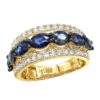 4 Carat Diamond And Sapphire Cocktail Ring For Women 14K Yellow Gold Luxurman Band -H'Hen Sale Store 2 carat diamond and sapphire cocktail ring for women 14k gold luxurman band ye