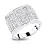 2 Carat Men's Diamond Ring 14K White Gold Large Diamond Band By Luxurman