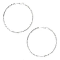 2 Inch Diamond Hoop Earrings 4ct 14K White Gold Inside Out Design 11 2 Inch Diamond Hoop Earrings 4ct 14K White Gold Inside Out Design -H'Hen Sale Store 2 inch diamond hoop earrings 4ct 14k inside out design p 45906 backwh