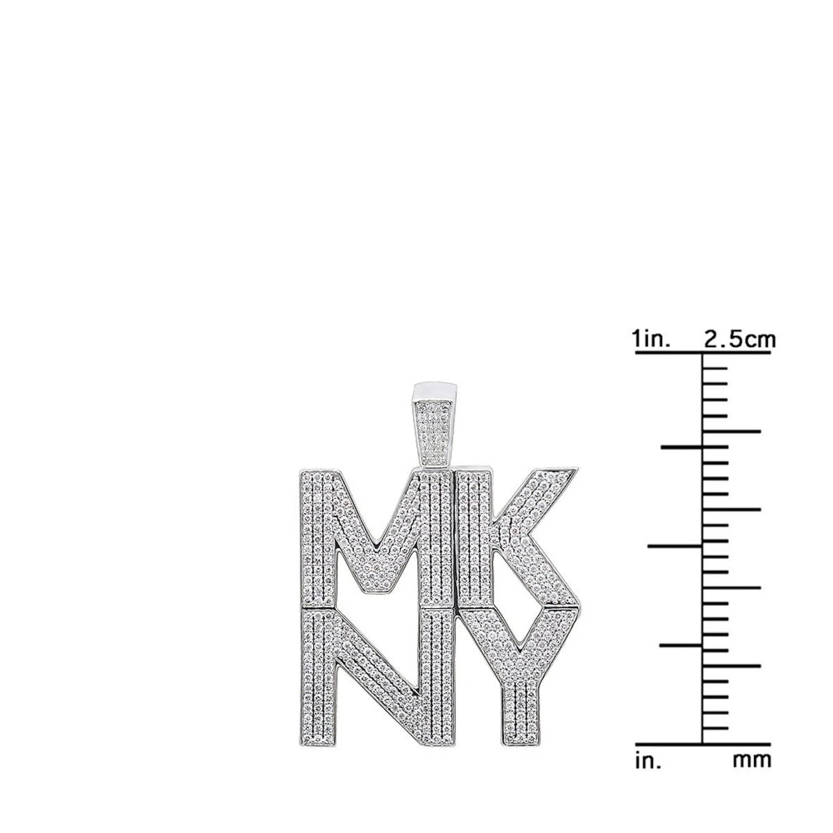 2 Inch Men's Custom Diamond Pendant 14K Yellow Gold 4 Letter Initials 3 Carats 10 2 Inch Men's Custom Diamond Pendant 14K Yellow Gold 4 Letter Initials 3 Carats - Image 8