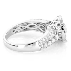 Double Halo Diamond Engagement Ring 1.75ct 14K White Gold -H'Hen Sale Store 205239backwh backwh