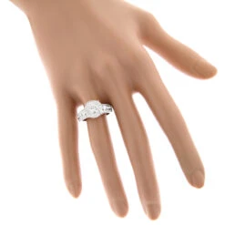 Double Halo Diamond Engagement Ring 1.75ct 14K White Gold -H'Hen Sale Store 205239bodwh bodwh