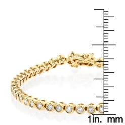 2.20 Carat Diamond Tennis Bracelet 14K Yellow Gold Bezel Set 13 2.20 Carat Diamond Tennis Bracelet 14K Yellow Gold Bezel Set -H'Hen Sale Store 220 carat diamond tennis bracelet 14k bezel set p 22425 rulerye
