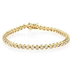 2.20 Carat Diamond Tennis Bracelet 14K Yellow Gold Bezel Set 10 2.20 Carat Diamond Tennis Bracelet 14K Yellow Gold Bezel Set -H'Hen Sale Store 220 carat diamond tennis bracelet 14k bezel set p 22425 ye