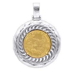 Unique 14K Rose Gold Liberty Coin Diamond Pendant For Men Medallion 3.1ct. -H'Hen Sale Store 24k gold liberty coin necklace diamond medallion pendant for men 3 carats 804046 backwh