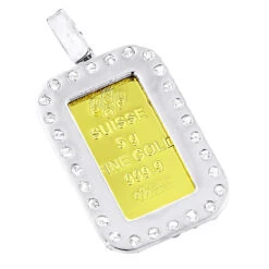 14K Yellow Gold Pamp Suisse Bar Diamond Pendant 2.5ct Dog Tag -H'Hen Sale Store 24k gold pamp suisse bar diamond pendant 311ct dog tag backwh
