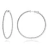 2mm 2in Inside Out Diamond Hoop Earrings For Women 1.6ct 14K White Gold 2 2mm 2in Inside Out Diamond Hoop Earrings For Women 1.6ct 14K White Gold -H'Hen Sale Store 2mm 175in inside out diamond hoop earrings for women 16ct 14k gold wh