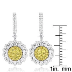 3 Carat 14K White Gold White Yellow Diamond Flower Earrings For Women By Luxurman 13 3 Carat 14K White Gold White Yellow Diamond Flower Earrings For Women By Luxurman -H'Hen Sale Store 3 carat 14k gold white yellow diamond flower earrings for women by luxurman rulerwh