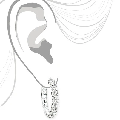 3 Row Diamond Hoop Earrings 4.41ct 14K Rose Gold 5 3 Row Diamond Hoop Earrings 4.41ct 14K Rose Gold - Image 3