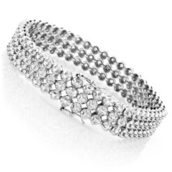 3 Row Men's Diamond Bracelet 4.75ct 10K White Gold Tennis Bracelet Design -H'Hen Sale Store 3 row mens diamond bracelet 475ct 10k gold p 48329 backwh