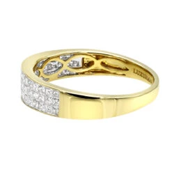 Invisible Princess Cut Diamond Wedding Band For Men 1.33ct 14K Yellow Gold 11 Invisible Princess Cut Diamond Wedding Band For Men 1.33ct 14K Yellow Gold -H'Hen Sale Store 3 row princess cut diamond wedding band for men 142ct 14k gold backye