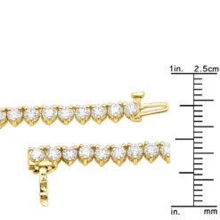 3 Prong Diamond Eternity Chain For Men And Women 14K Yellow Gold Tennis Necklace -H'Hen Sale Store 3mm iced out eternity diamond chain for men women 14k gold tennis necklace 804063 rulerye