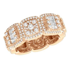 4 Carat Diamond Eternity Band For Men & Women Round Baguette Diamonds 14K White Gold -H'Hen Sale Store 4 carat diamond eternity band for men women round baguette diamonds 14k gold 100597 ro