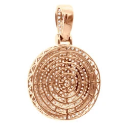 4 Carat Diamond Pendant For Men 14K Yellow Gold Iced Out Round Medallion -H'Hen Sale Store 4 carat diamond pendant for men 14k gold iced out round medallion 803232 back rose