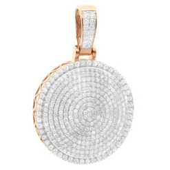 4 Carat Diamond Pendant For Men 14K Yellow Gold Iced Out Round Medallion -H'Hen Sale Store 4 carat diamond pendant for men 14k gold iced out round medallion 803232 rose