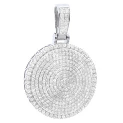 4 Carat Diamond Pendant For Men 14K Yellow Gold Iced Out Round Medallion -H'Hen Sale Store 4 carat diamond pendant for men 14k gold iced out round medallion 803232 white