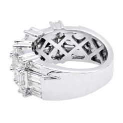 4 Carat Ladies Diamond Ring 14K White Gold Unique Wedding Band Baguette Diamonds 10 4 Carat Ladies Diamond Ring 14K White Gold Unique Wedding Band Baguette Diamonds -H'Hen Sale Store 4 carat ladies diamond ring 14k gold unique wedding band baguette diamonds 000995 back white