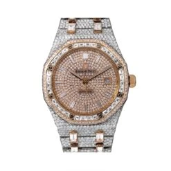 44mm Audemars Piguet Royal Oak 18K Gold Iced Out Men's Diamond Watch 33ct 15400sr