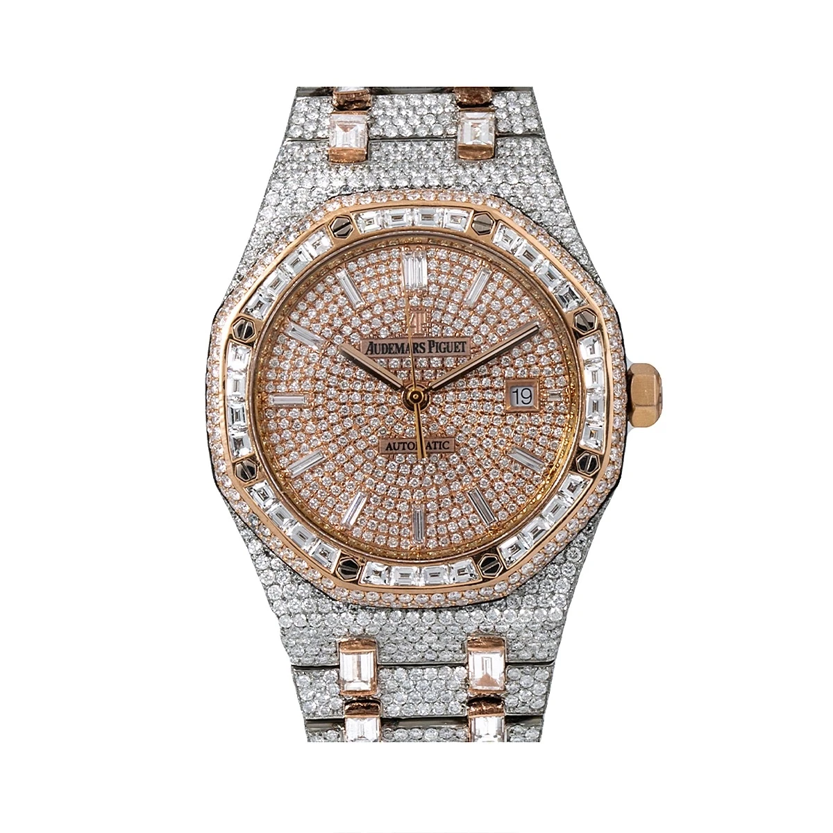 44mm Audemars Piguet Royal Oak 18K Gold Iced Out Men's Diamond Watch 33ct 15400sr 3 44mm Audemars Piguet Royal Oak 18K Gold Iced Out Men's Diamond Watch 33ct 15400sr
