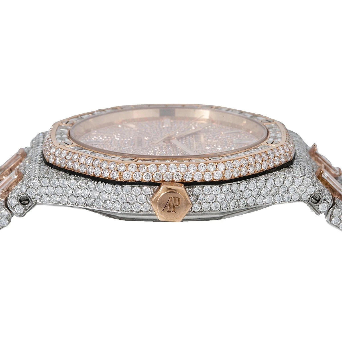 44mm Audemars Piguet Royal Oak 18K Gold Iced Out Men's Diamond Watch 33ct 15400sr 5 44mm Audemars Piguet Royal Oak 18K Gold Iced Out Men's Diamond Watch 33ct 15400sr - Image 3