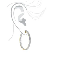 Large 5 Carat Diamond Hoop Earrings For Women 14K Yellow Gold Inside Out Style -H'Hen Sale Store 5 carat diamond hoop earrings 14k gold inside out style p 48029 bodye