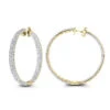 Large 5 Carat Diamond Hoop Earrings For Women 14K Yellow Gold Inside Out Style -H'Hen Sale Store 5 carat diamond hoop earrings 14k gold inside out style p 48029 ye