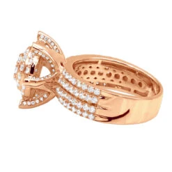 5 Carat Look Unique Pave Diamond Cluster Engagement Ring Ladies 10K Yellow Gold -H'Hen Sale Store 5 carat look unique pave diamond cluster engagement ring ladies 10k gold 407076 backro