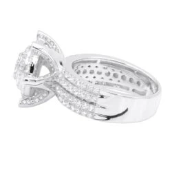 5 Carat Look Unique Pave Diamond Cluster Engagement Ring Ladies 10K Yellow Gold -H'Hen Sale Store 5 carat look unique pave diamond cluster engagement ring ladies 10k gold 407076 backwh