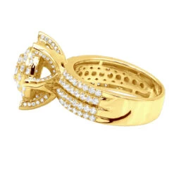 5 Carat Look Unique Pave Diamond Cluster Engagement Ring Ladies 10K Yellow Gold -H'Hen Sale Store 5 carat look unique pave diamond cluster engagement ring ladies 10k gold 407076 backye