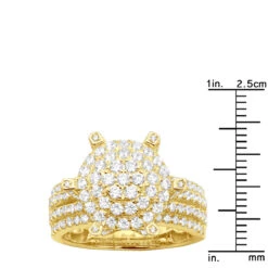 5 Carat Look Unique Pave Diamond Cluster Engagement Ring Ladies 10K Yellow Gold -H'Hen Sale Store 5 carat look unique pave diamond cluster engagement ring ladies 10k gold 407076 rulerye