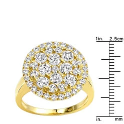 5 Carat Men's Diamond Engagement Ring 14K Yellow Gold Cluster Setting -H'Hen Sale Store 5 carat mens diamond engagement ring in 14k gold cluster setting 000743 rulerye