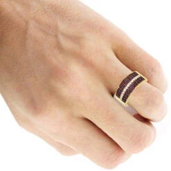 Unique Ring 10K Yellow Gold 5 Row 2.25 Carat Diamond And Ruby Wedding Band For Men -H'Hen Sale Store 5 row 225 carat diamond and ruby wedding band for men 10k gold unique ring 018292 body yellow