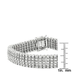5 Row Men's Diamond Tennis Bracelet In Sterling Silver 1.75 Carat Gold Plted -H'Hen Sale Store 5 row mens diamond tennis bracelet in sterling silver 175 carat gold plted ruler