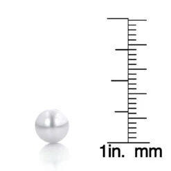 6-6.5mm 14K White Gold White Fresh Water Pearl Stud Earrings -H'Hen Sale Store 6 65mm 14k gold white fresh water pearl stud earrings p 5904 ruler