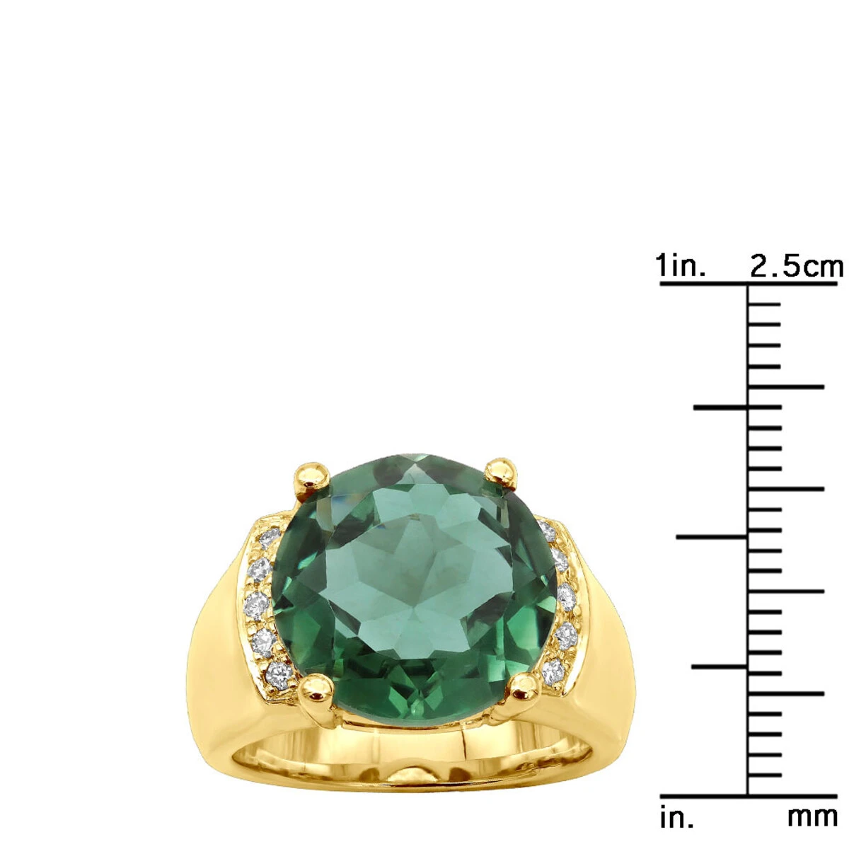 6 Carat Green Emerald Diamond Ring 14K Yellow Gold 0.15ct 10 6 Carat Green Emerald Diamond Ring 14K Yellow Gold 0.15ct - Image 8