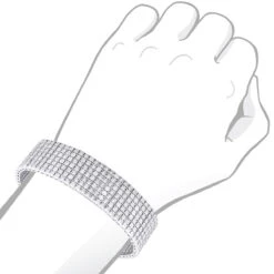 7 Row Diamond Bracelet For Men 1.20ct Sterling Silver 13 7 Row Diamond Bracelet For Men 1.20ct Sterling Silver -H'Hen Sale Store 7 row diamond bracelet for men 120ct sterling silver bod