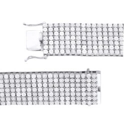 7 Row Diamond Bracelet For Men 1.20ct Sterling Silver 15 7 Row Diamond Bracelet For Men 1.20ct Sterling Silver -H'Hen Sale Store 7 row diamond bracelet for men 120ct sterling silver clasp