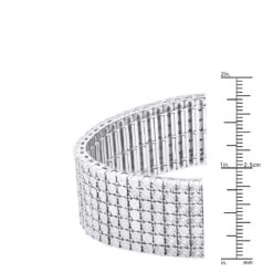7 Row Diamond Bracelet For Men 1.20ct Sterling Silver 14 7 Row Diamond Bracelet For Men 1.20ct Sterling Silver -H'Hen Sale Store 7 row diamond bracelet for men 120ct sterling silver ruler